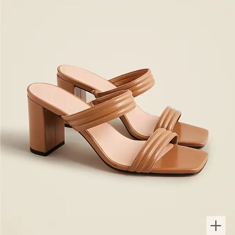 J.Crew Evelyn double-strap heels in leather
